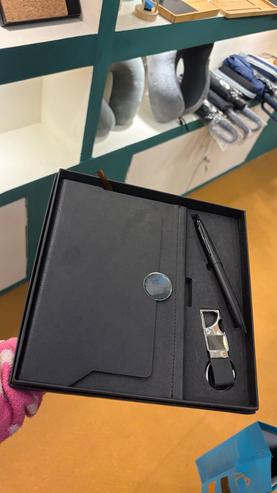 Leather Executive Diary Gift Set - Black