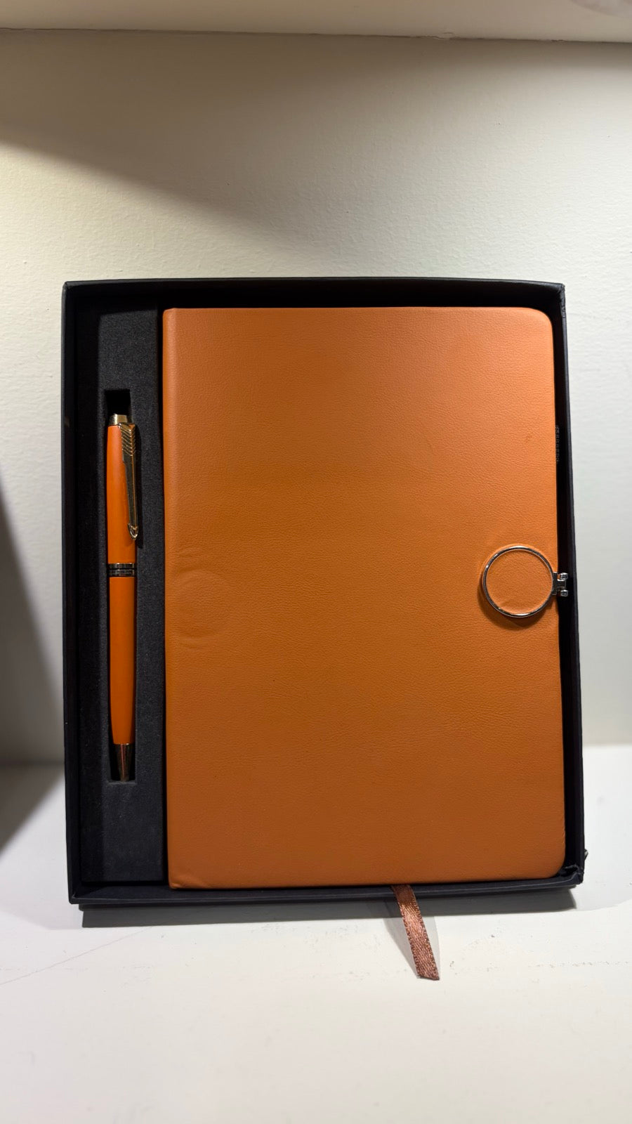 Leather Diary & Pen Gift Set — Slim Two-Piece Combo - Tan