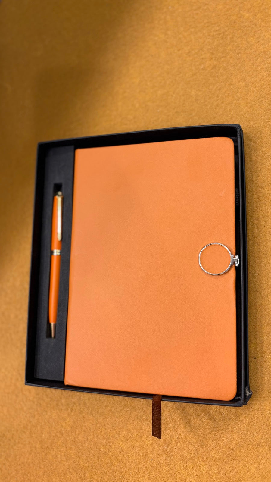 Leather Diary & Pen Gift Set — Slim Two-Piece Combo - Rust