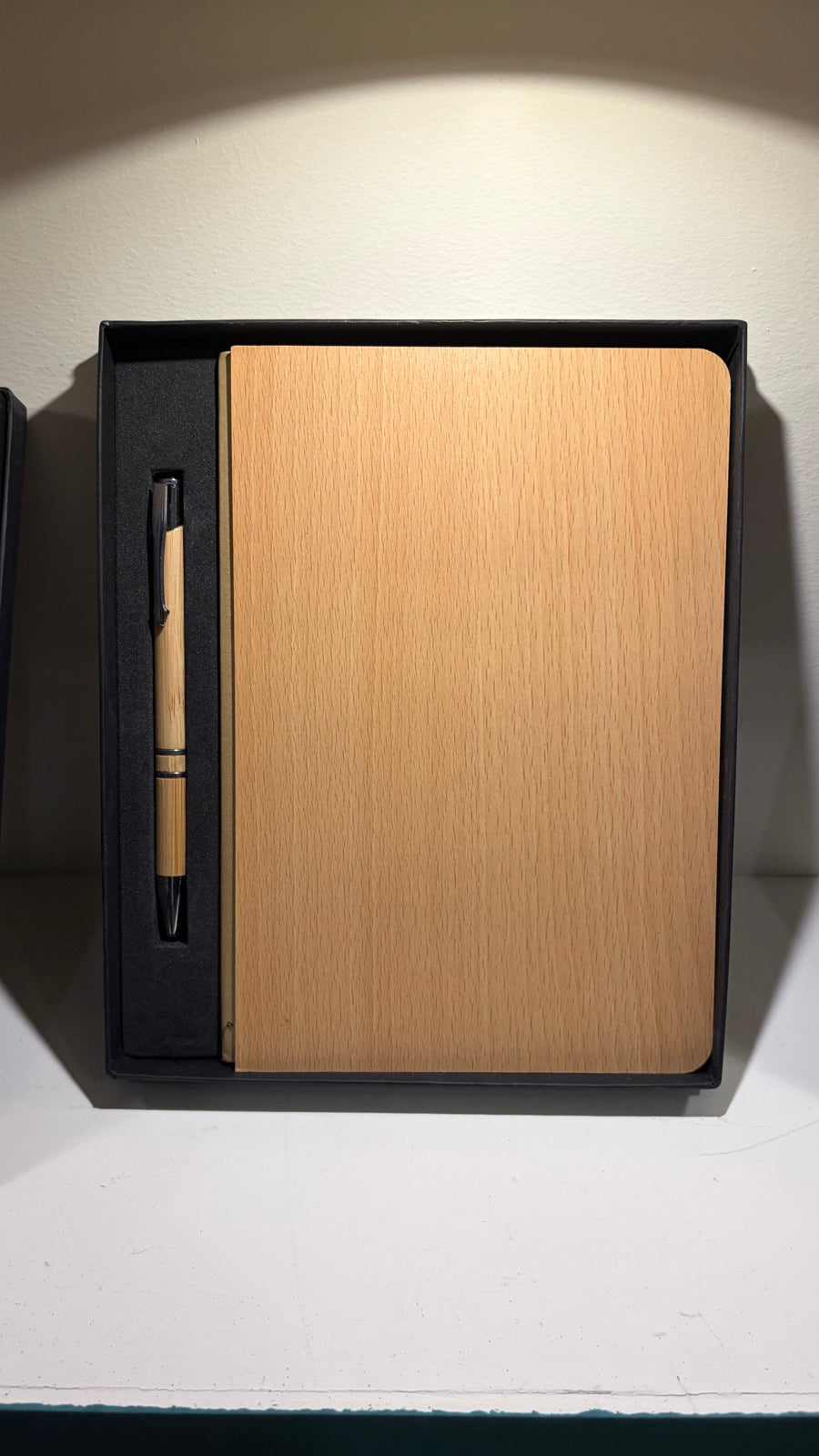 Leather Diary & Pen Gift Set — Slim Two-Piece Combo - Cream