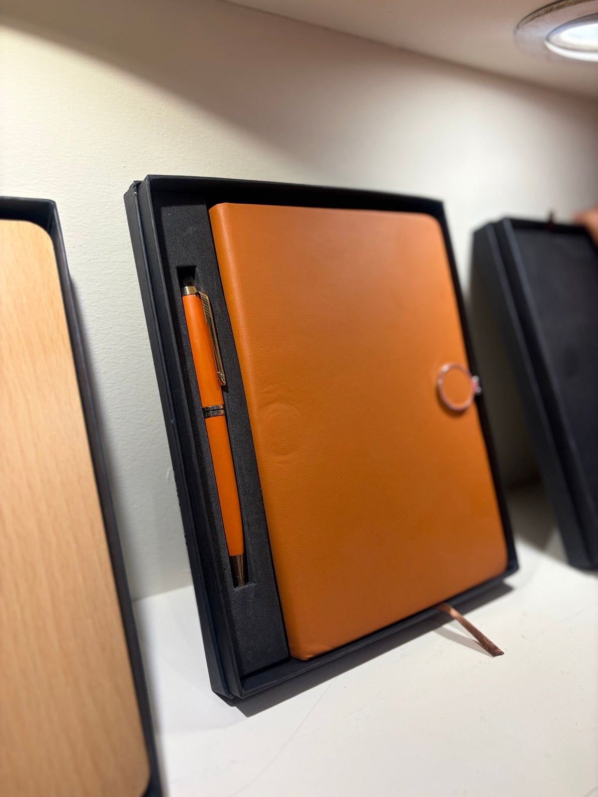 Leather Executive Diary Gift Set - Tan