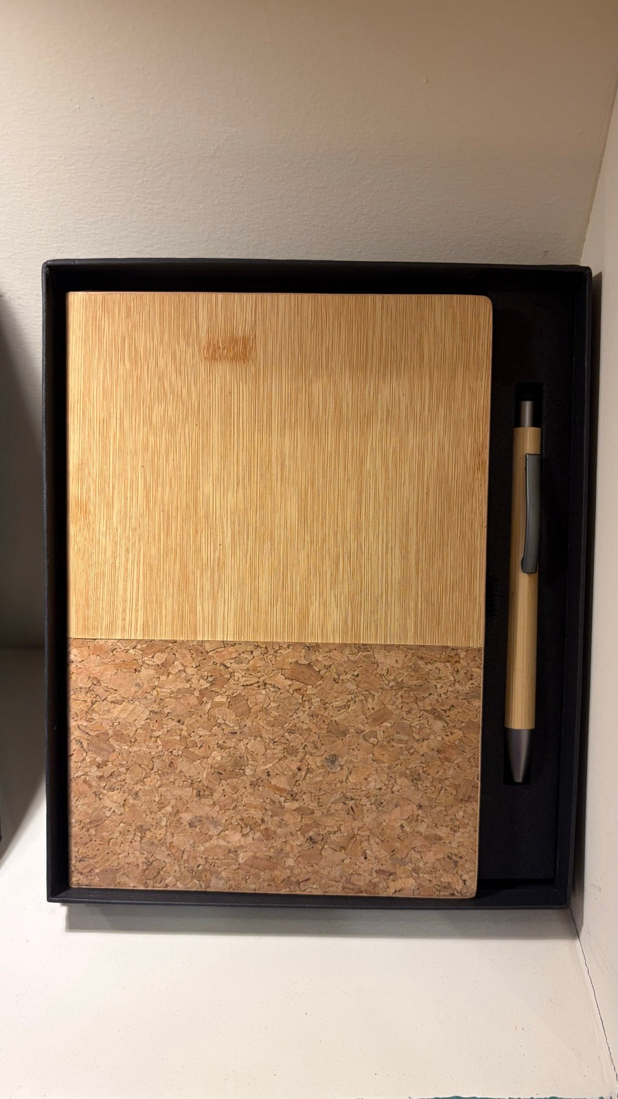 Wood & Cork Two-Tone Diary and Pen Set