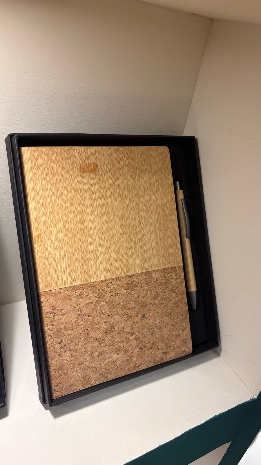 Wood & Cork Two-Tone Diary and Pen Set