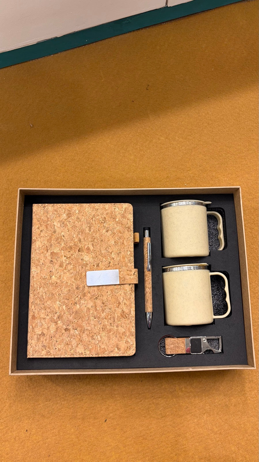 Cork Notebook & Ceramic Mug Pair Gift Set