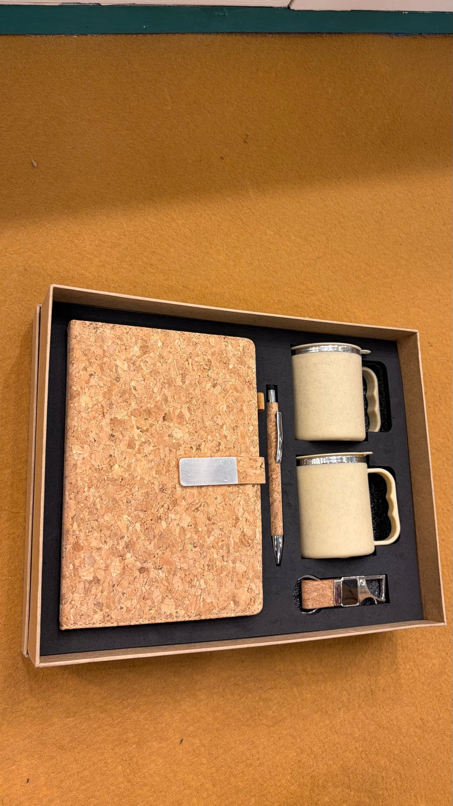 Cork Notebook & Ceramic Mug Pair Gift Set