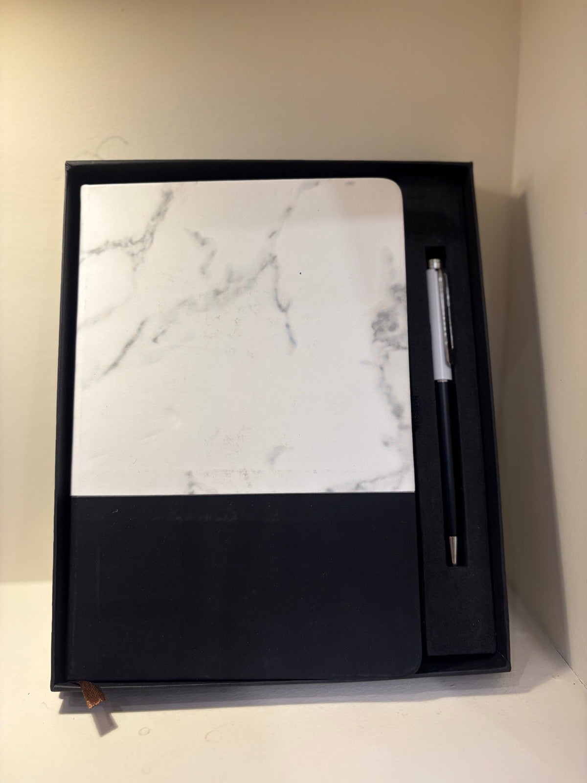 Marble-Top Notebook & Pen Set