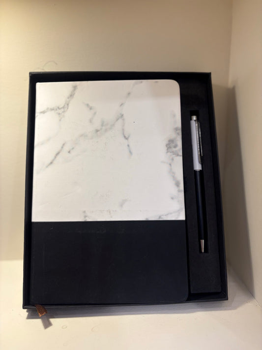 Marble-Top Notebook & Pen Set