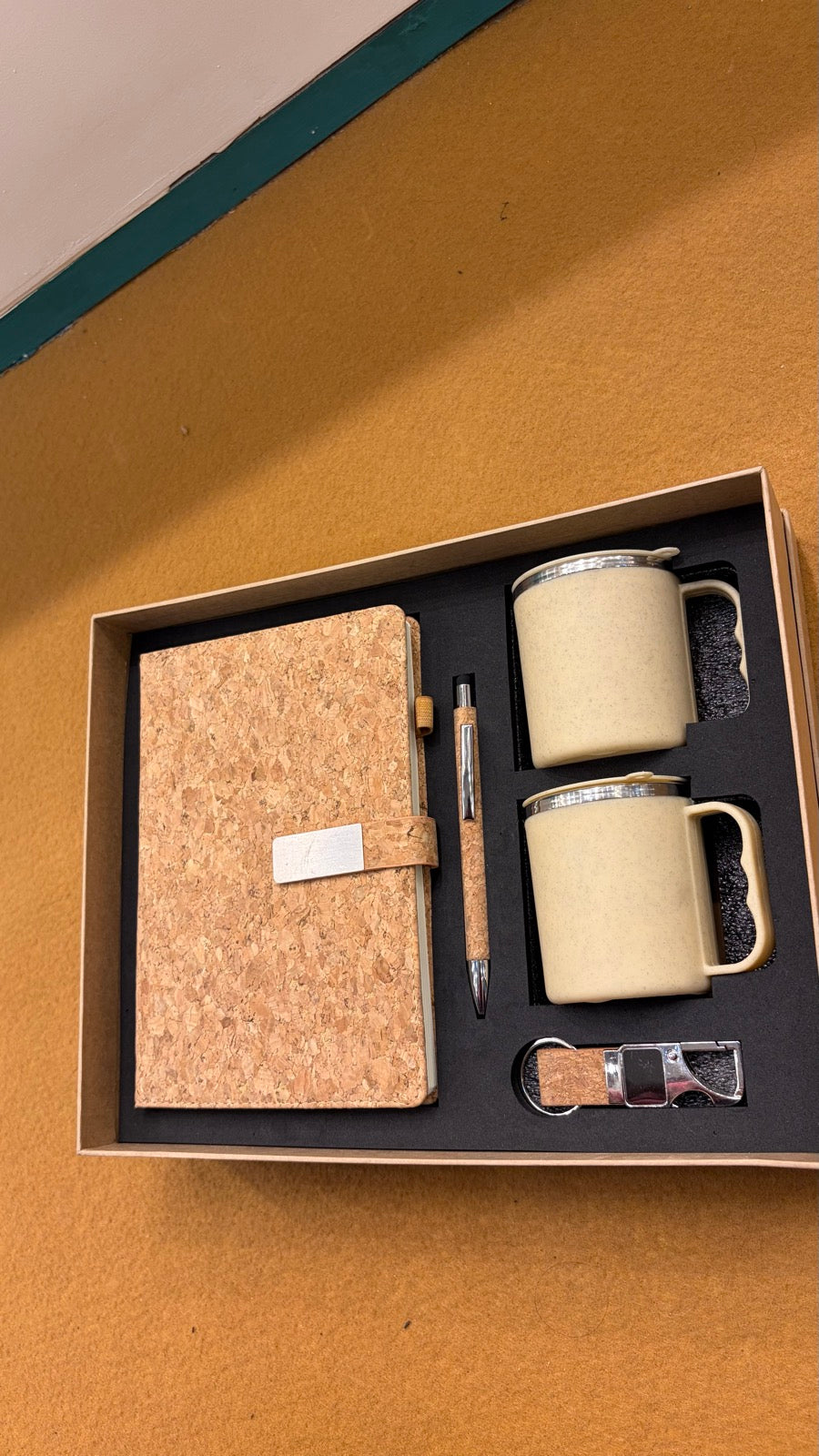Cork Notebook & Ceramic Mug Pair Gift Set