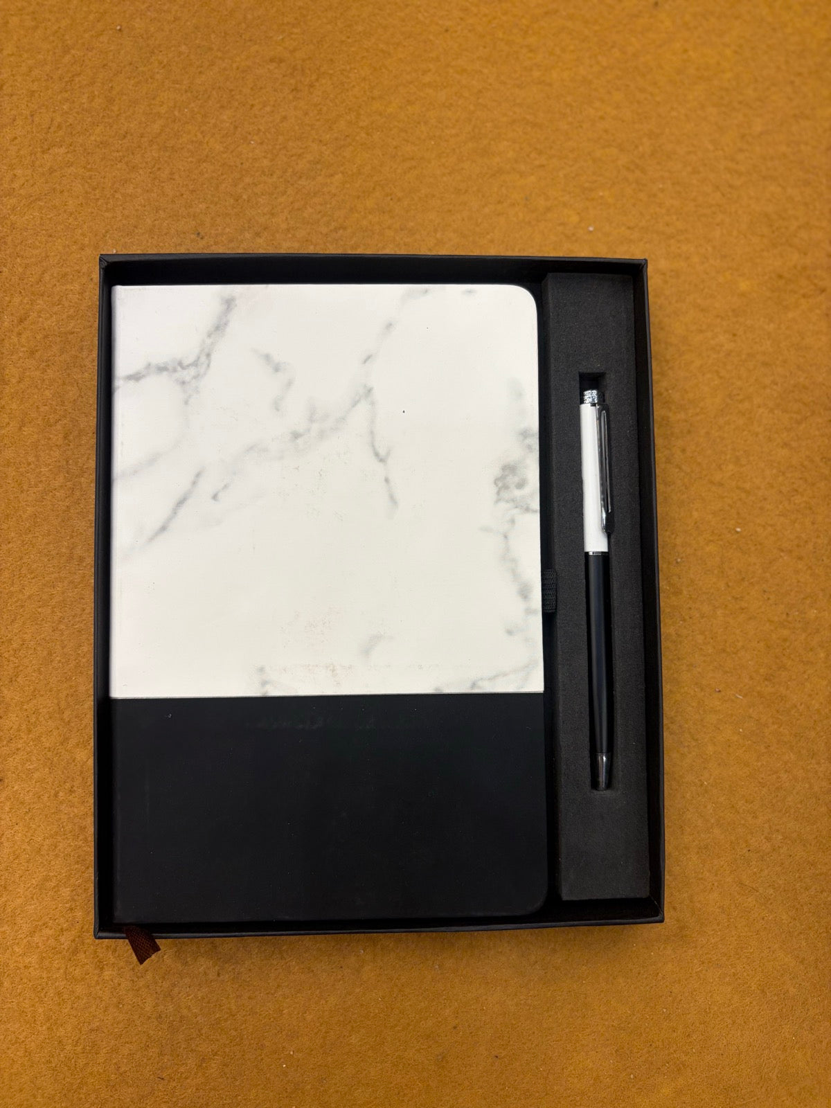 Marble-Top Notebook & Pen Set