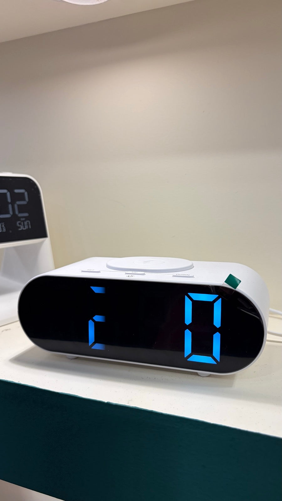 LED Digital Clock Wireless Charging Stand - Black