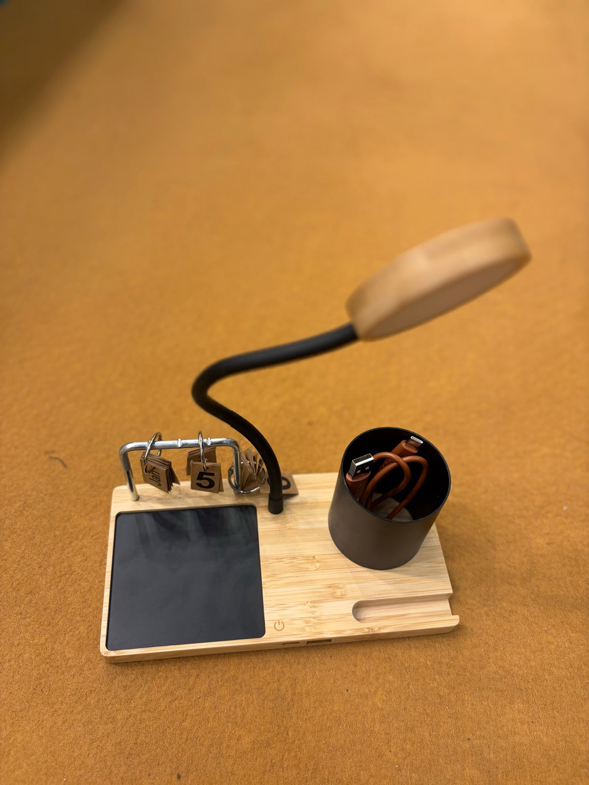 Desk Lamp with Pen Holder & Wireless Charger Tray