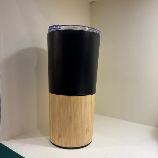 Bamboo Base Insulated Tumbler - Black - real product photo IMG_9687