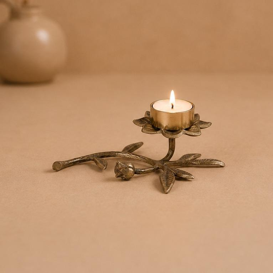 Gulaab rose vine tealight holder, handcrafted metal craft