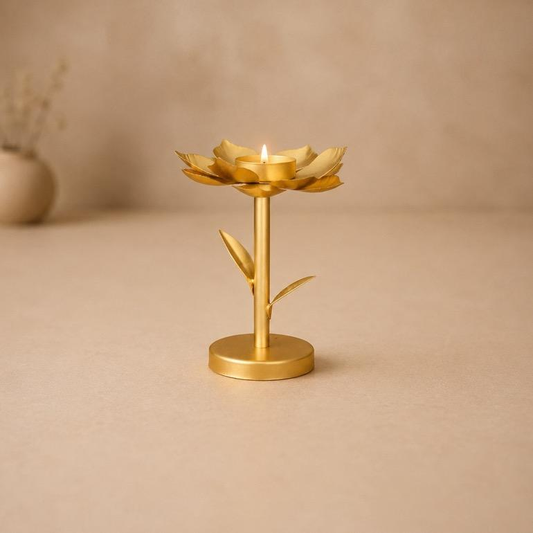 Kamal Danda Metal Lotus Stem Diya Stand, handcrafted metal craft
