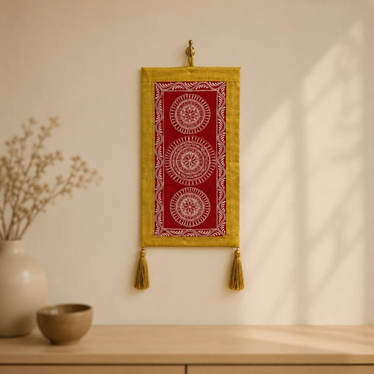 Aipan Kumaoni Ritual Wall Scroll, handcrafted Aipan (Uttarakhand)