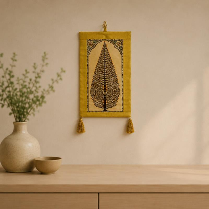 Saura Tribal Icon Wall Scroll, handcrafted Saura (Odisha)