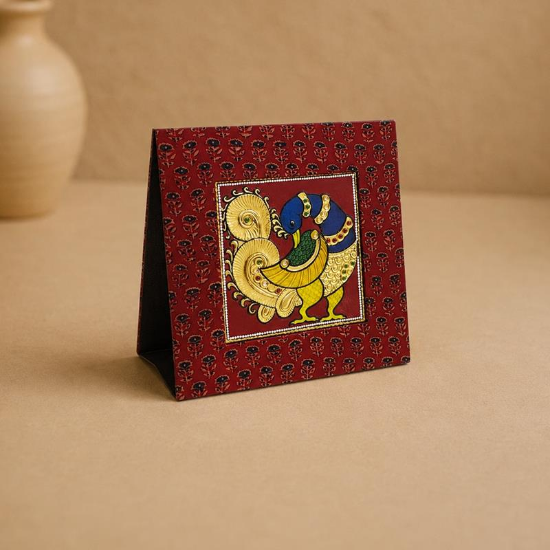 Thanjavur Tanjore Art Ajrakh Tent Stand, handcrafted tanjore