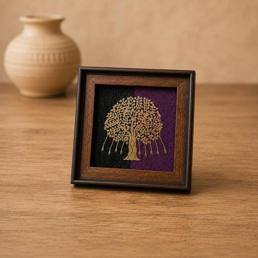 Van Rekha Carved Wooden Tree of Life Panel, handcrafted wood carving