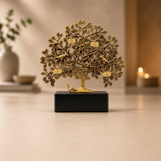Manorath wish-fulfilling tree showpiece, handcrafted metal craft