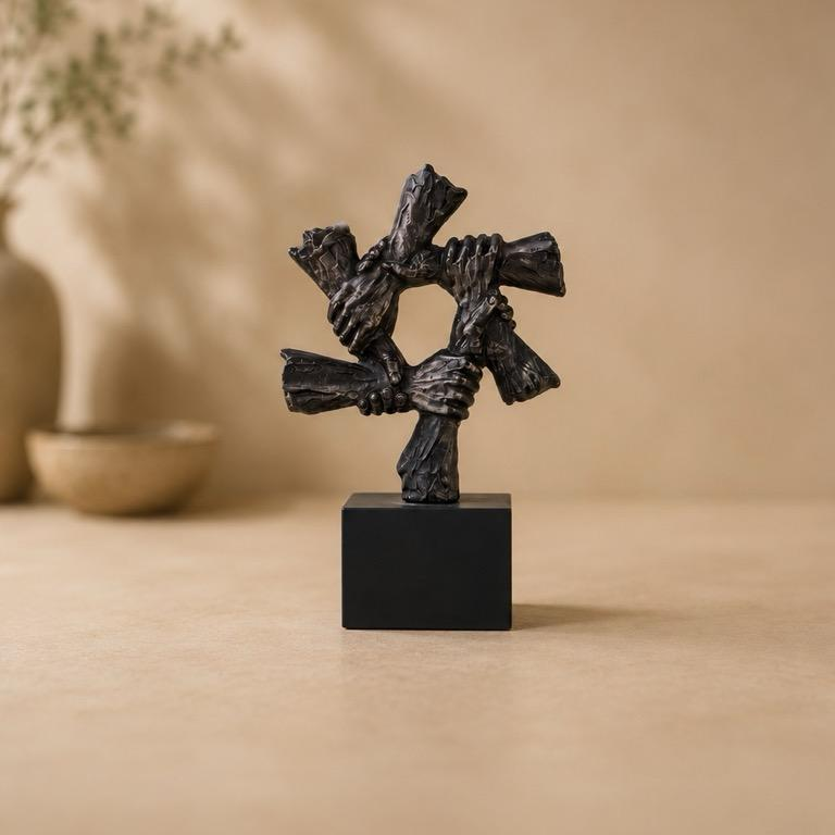 Sanyog Synergy Sculpture Teamwork Metal Figurine, handcrafted metal craft