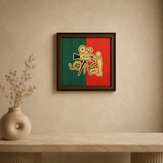 Chhaya Chitra The Cameraman Recognition Plaque, handcrafted Metal Craft and Tussar
