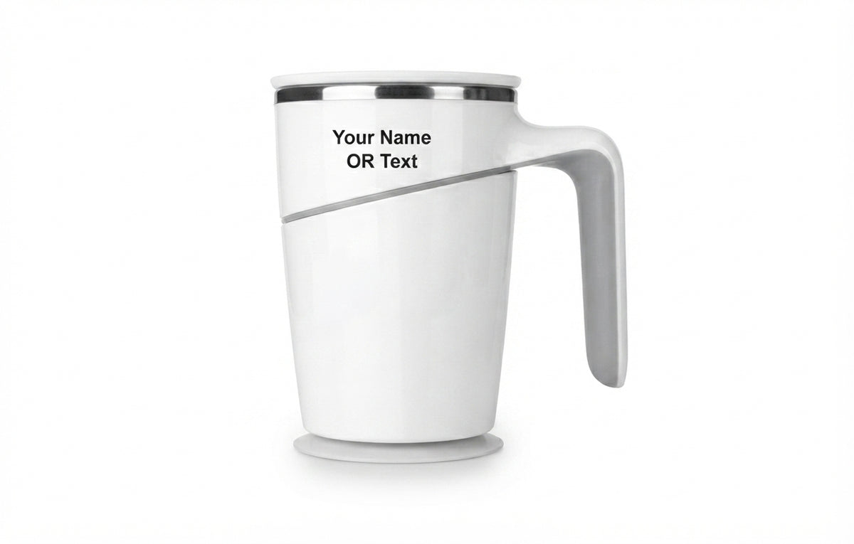 Customizable Suction Mug with Handle - White - Meru Trophy corporate gifting