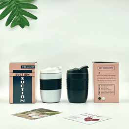 Suction Coffee Cup with Gift Box 350 ml corporate gift - Meru Trophy Bangalore