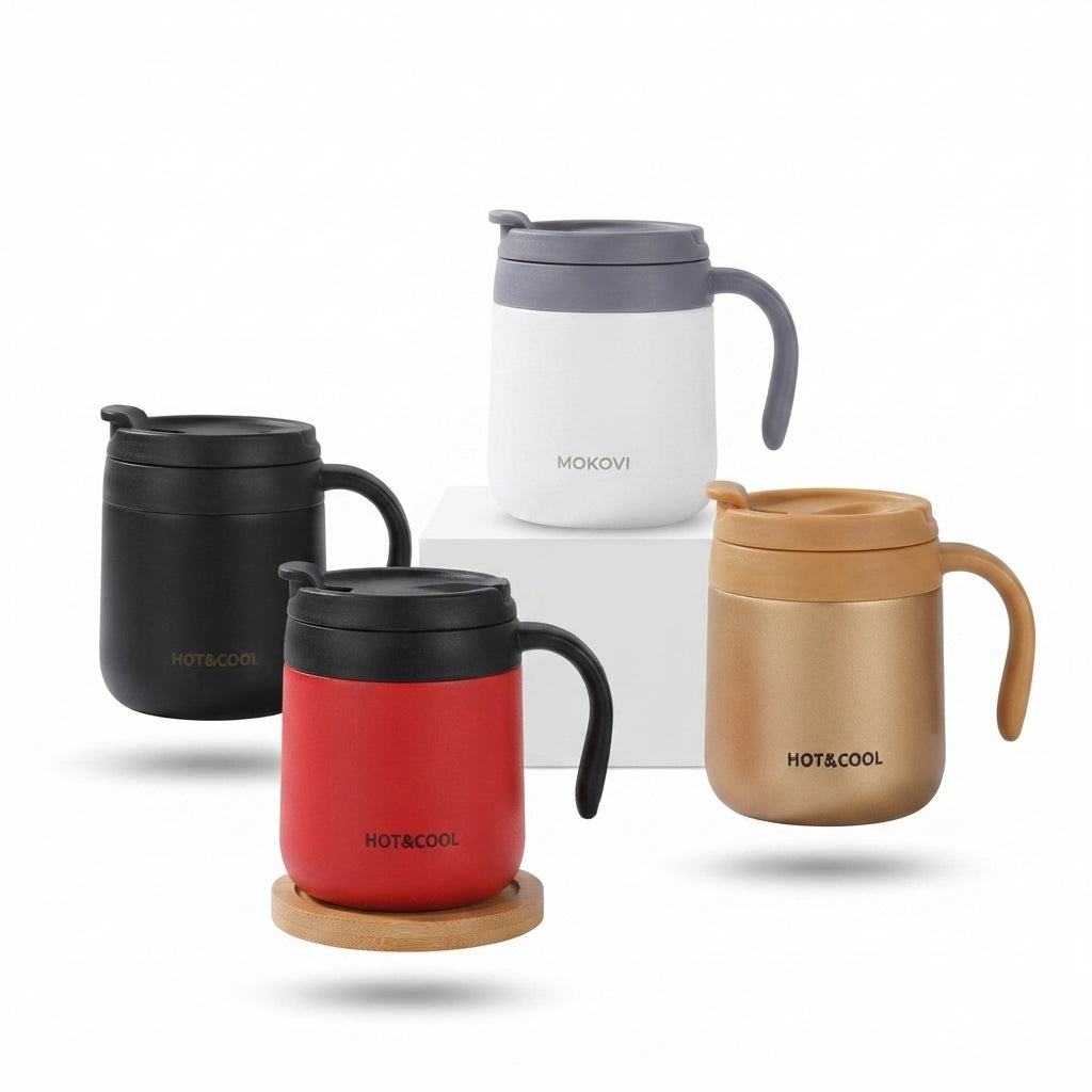 Sports Vacuum Bottle with Handle Lid and Gift Box - Black - Meru Trophy corporate gifting