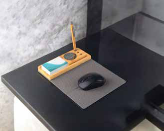 Folding Mouse Pad with Bamboo Desk Organiser corporate gift - Meru Trophy Bangalore