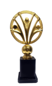 Gold and black achievement trophy