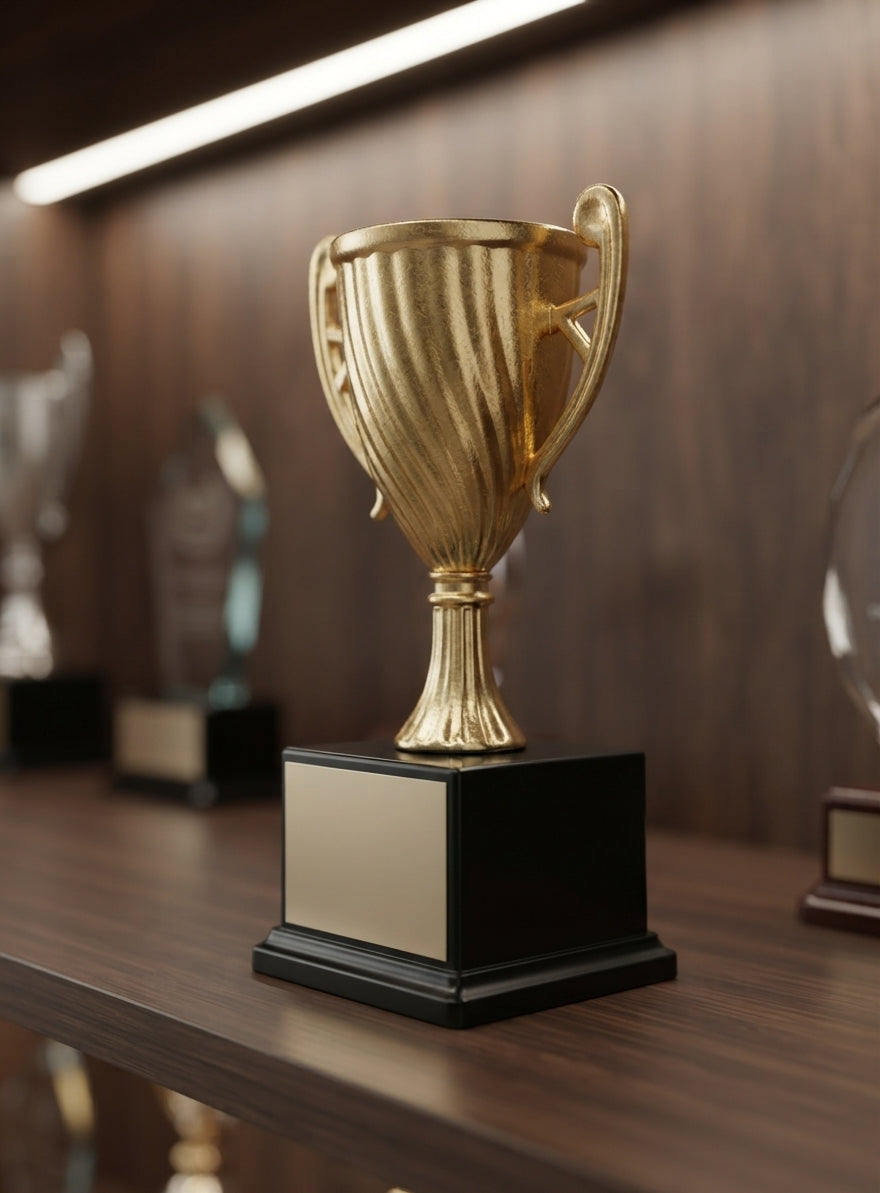 Gold Trophy Cup Custom Awards 1201 - Fiber Trophies Online alternate view - Meru Trophy