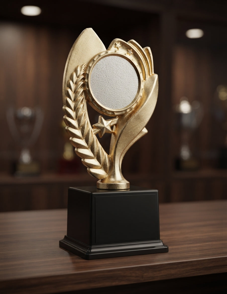 Gold Fiber Trophy - Custom Awards & Recognition PF 1204 - Fiber Trophies Online alternate view - Meru Trophy