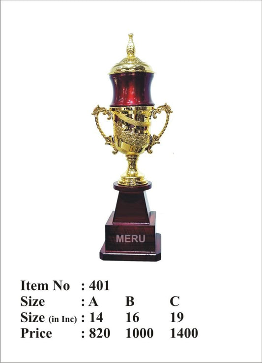 Elegant award trophy with gold accents.