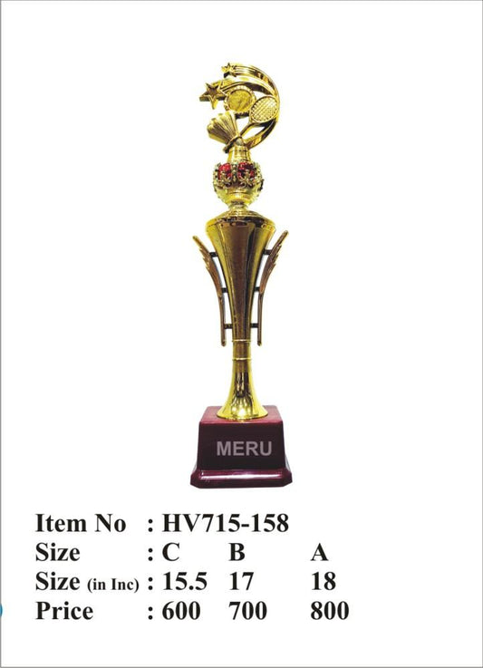 Gold Star Badminton Trophy HV715-158 - Fiber Trophy