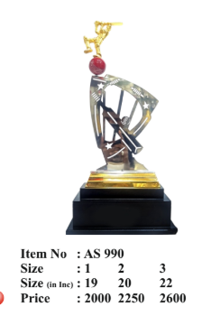 Dynamic metal cricket trophy showcasing a cricketer in action - perfect for sports awards.
