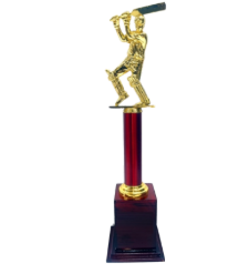 Gold batsman cricket trophy