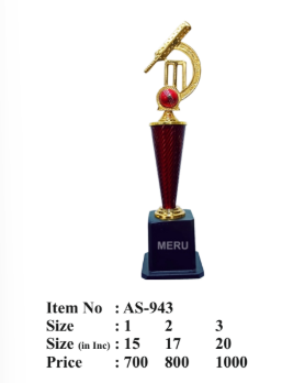 Cricket Trophy - Golden Bat and Ball Award