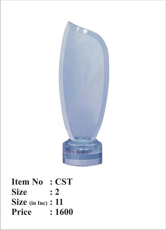 Elegant crystal trophy award.