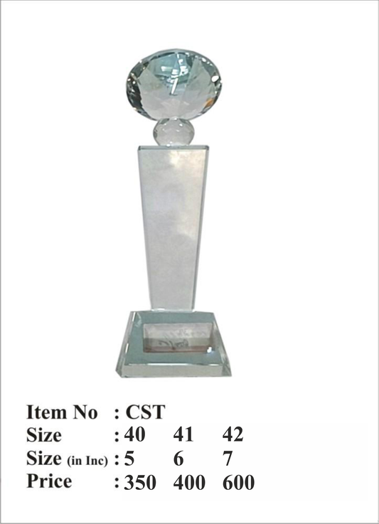 Crystal globe award trophy