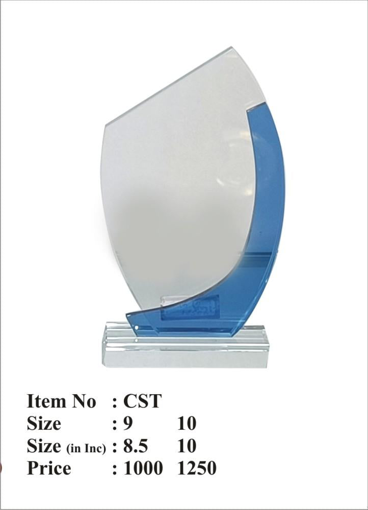 Elegant crystal sail award trophy.