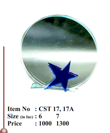 Crystal star trophy on an acrylic base; symbolizing achievement and recognition.