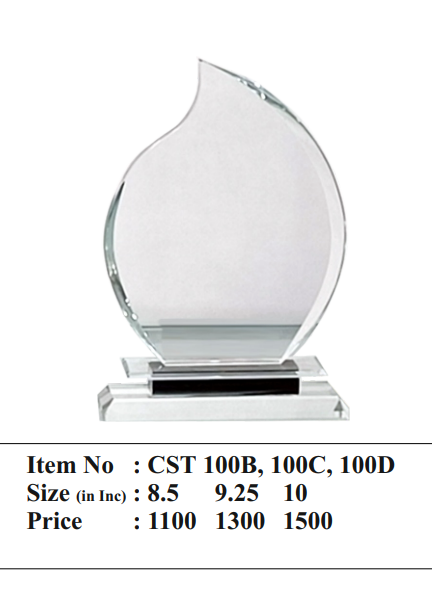 Crystal Flame Trophy Award CST 100 - Custom Crystal Trophies