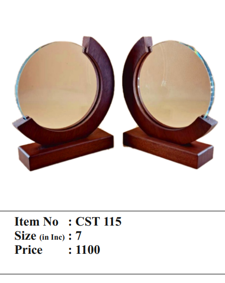 Crystal AND Wooden Trophy Awards CST 115