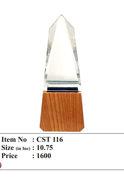 Corporate Crystal Trophy Award CST 116 - Premium Crystal Awards