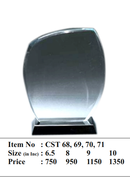 Elegant Crystal Trophy Award