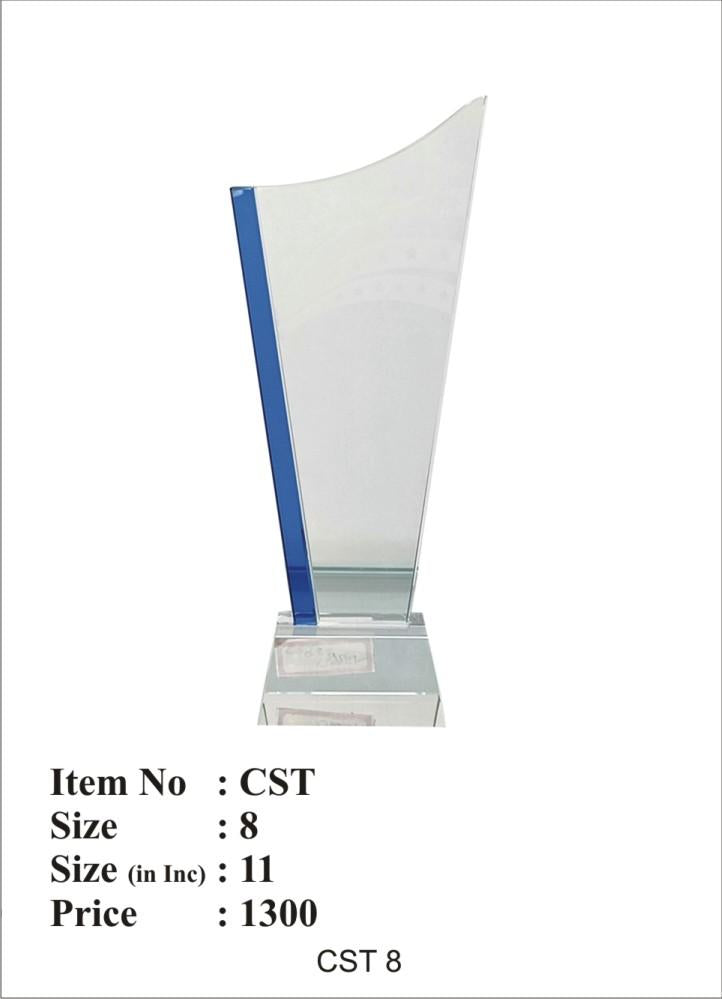 Clear crystal sail trophy award; perfect for corporate recognition.