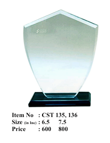 Elegant crystal trophy award