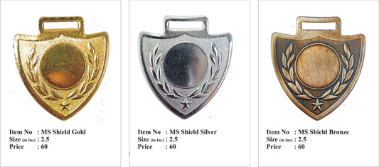 Custom Shield Medal - Gold; Silver; Bronze Finish