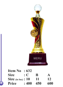 Gold Fiber Trophy with Crystal Globe - Award Recognition