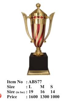 Red and gold Fiber Trophy Cup for awards and recognition.
